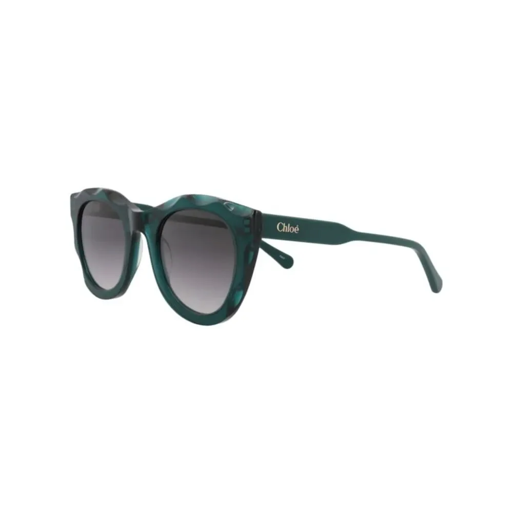 Chloé Round-Frame Recycled Acetate Sunglasses Green Womens
